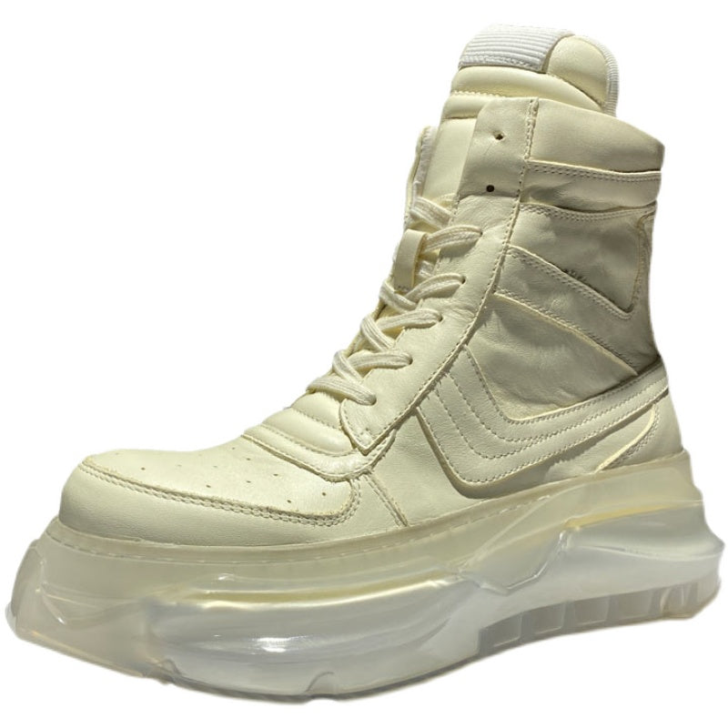 Men's Leather High Top Sneakers for Sports and Leisure