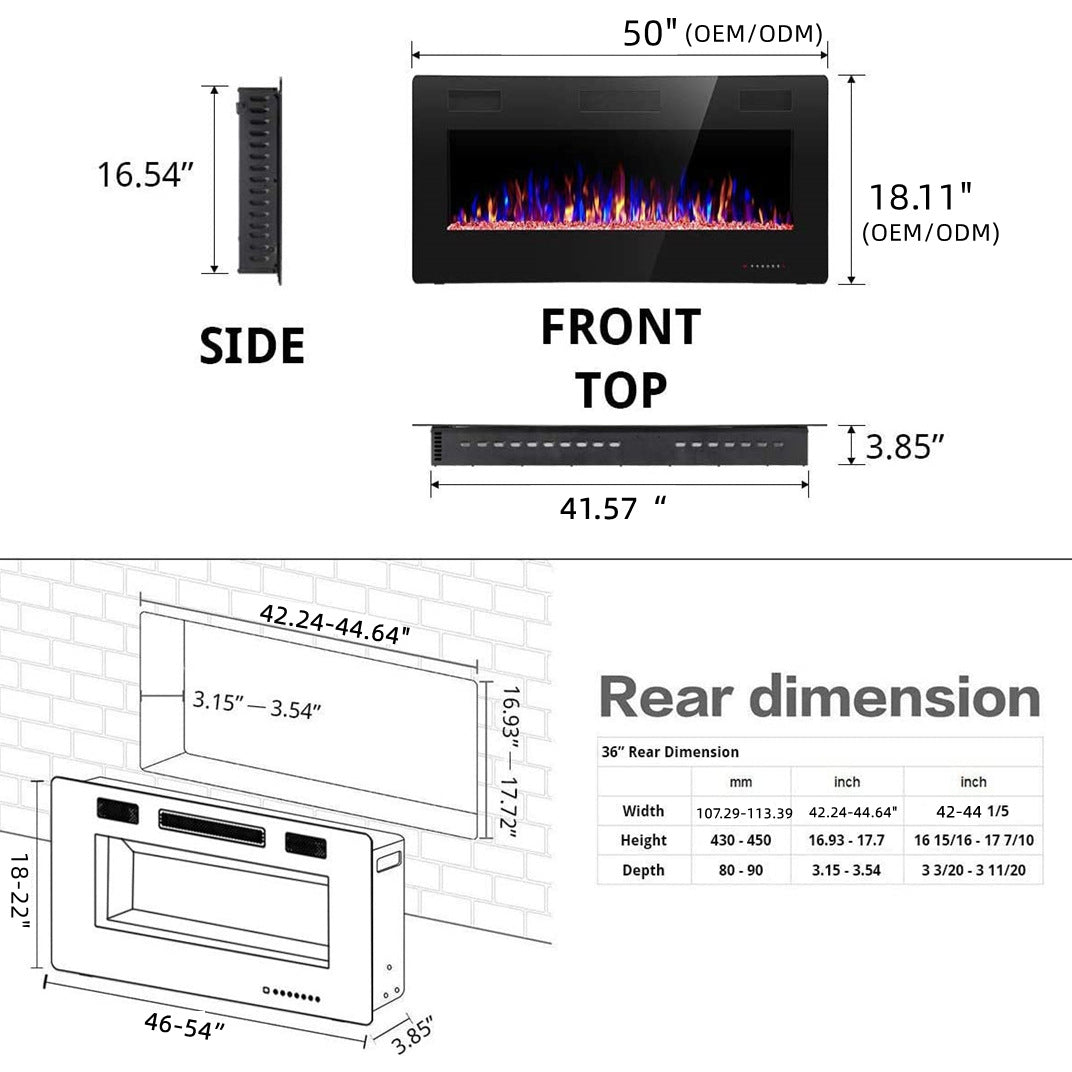 Smart European Fireplace with Realistic Flame Design