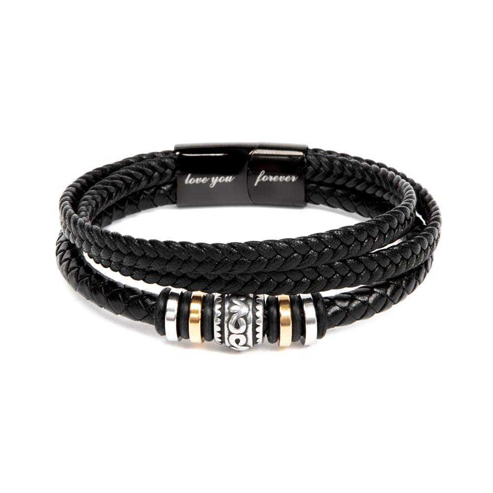 To My Son - Mens Leather Bracelet