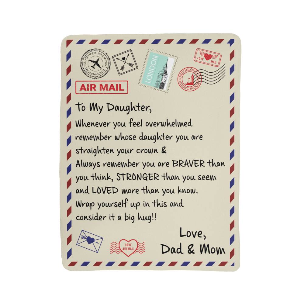 To My Daughter Loved (From Dad & Mom) – Sherpa Fleece Blanket