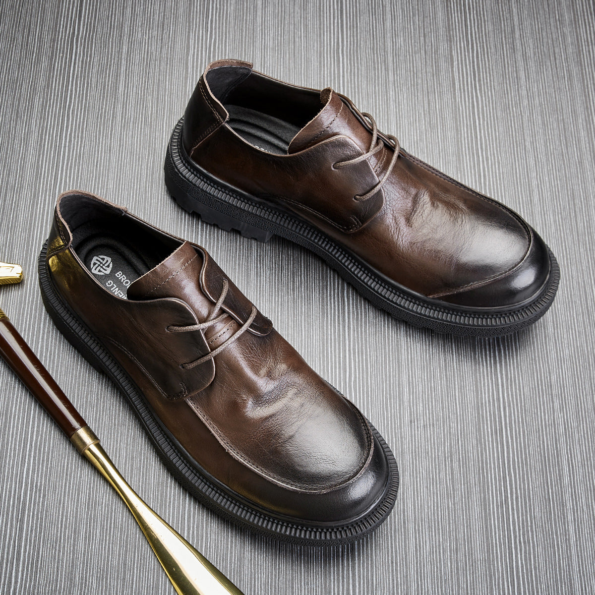 Men's Breathable Retro British Leather Casual Shoes
